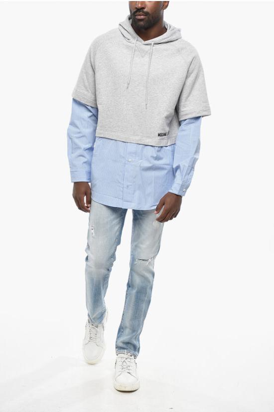  모스키노 후드 티셔츠 J1711 7028 5485 Gray - MOSCHINO