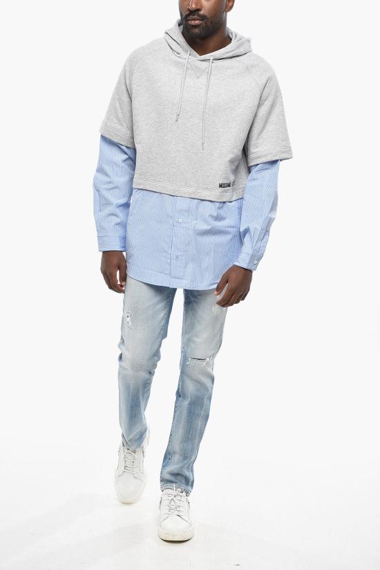  모스키노 후드 티셔츠 J1711 7028 5485 Gray - MOSCHINO