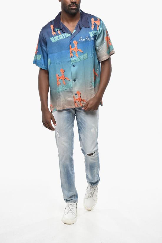  블루스카이인 긴팔 셔츠 BS2302SH033 SEA Blue - BLUE SKY INN