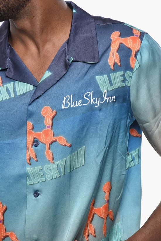  블루스카이인 긴팔 셔츠 BS2302SH033 SEA Blue - BLUE SKY INN