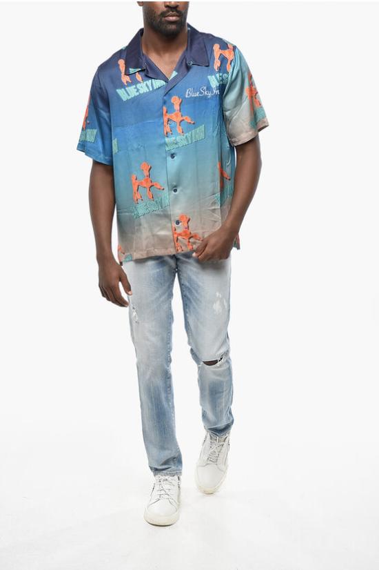  블루스카이인 긴팔 셔츠 BS2302SH033 SEA Blue - BLUE SKY INN