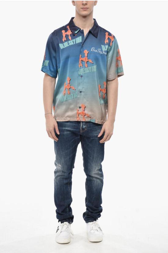  블루스카이인 긴팔 셔츠 BS2302SH033 SEA Blue - BLUE SKY INN