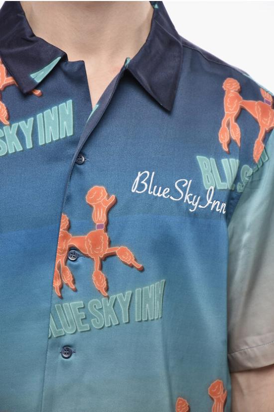  블루스카이인 긴팔 셔츠 BS2302SH033 SEA Blue - BLUE SKY INN