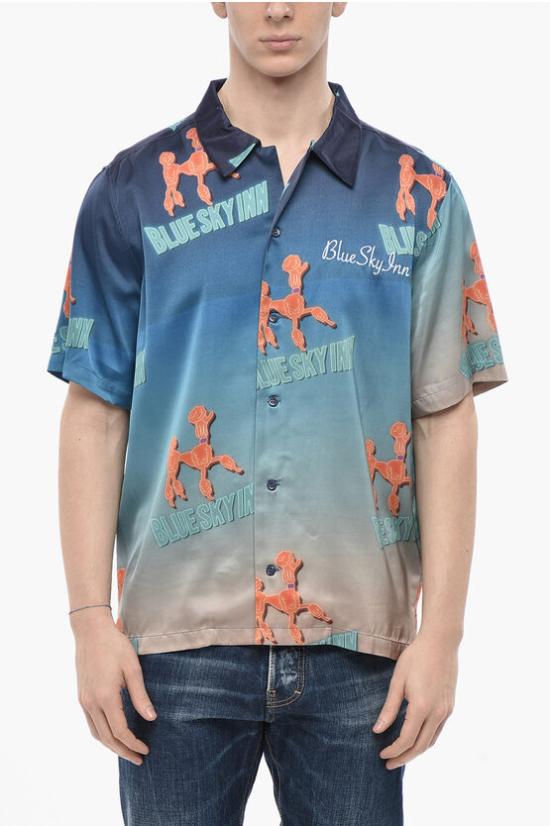  블루스카이인 긴팔 셔츠 BS2302SH033 SEA Blue - BLUE SKY INN