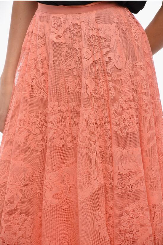  디올 롱 스커트 441J75A8986 2590 Orange - DIOR