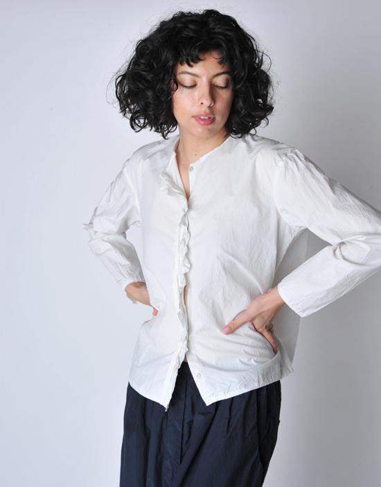  Manuelle Guibal 셔츠 마누엘 기발 윈터 화이트 긴팔 러플 걸 셔츠 - OTHER BRANDS