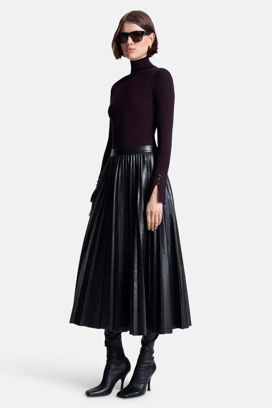  에이엘씨 미디 스커트 A.L.C. 에타 비건 레더 - A.L.C.