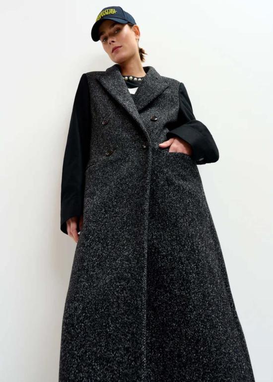  에센셜앤트워프 코트 에센티엘 앤트워프 이보나 더블 브레스티드  그레이/블랙 - ESSENTIEL ANTWERP