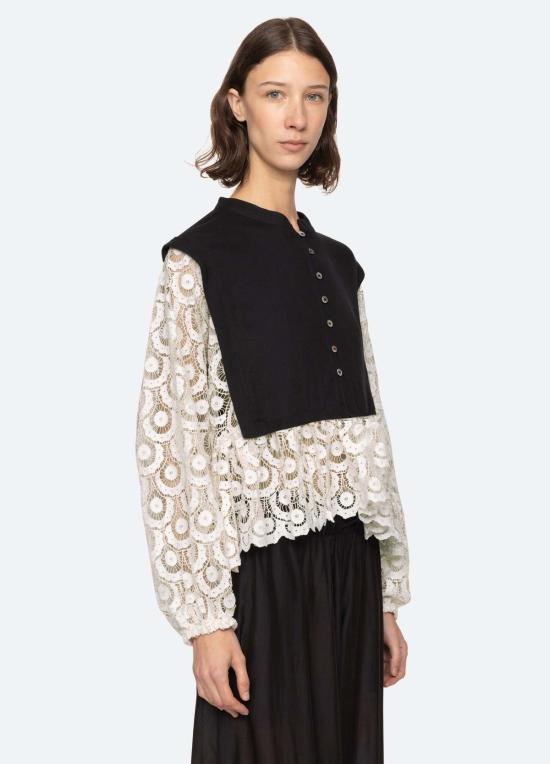  씨뉴욕 블라우스 시 나이 엘리슨 탑 블랙 - SEA NY