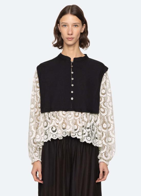  씨뉴욕 블라우스 시 나이 엘리슨 탑 블랙 - SEA NY