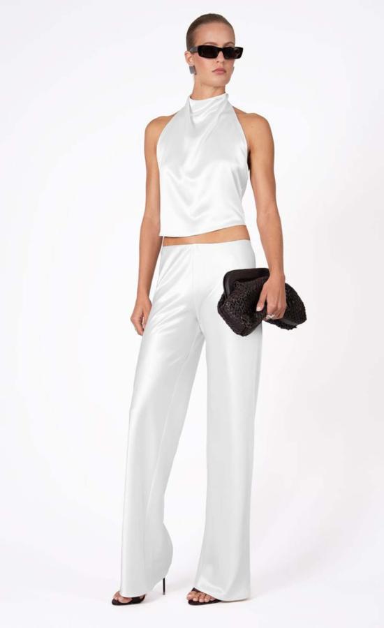  논살란트 레이블 블라우스 무심한 라벨 Itsy Top White