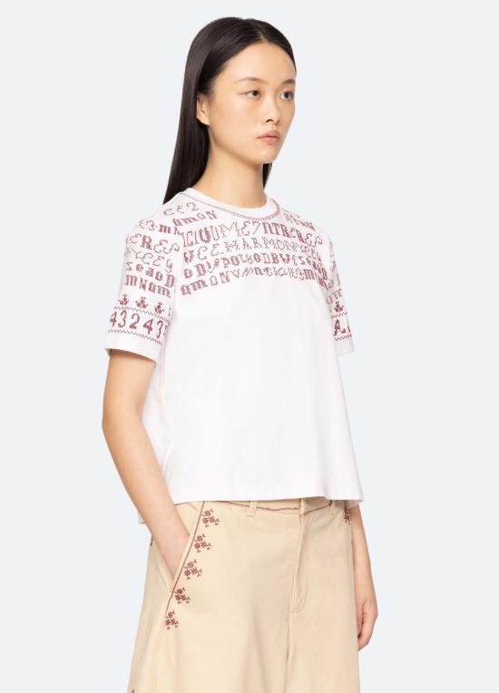  씨뉴욕 반팔 티셔츠 Sea Ny Kit 티셔츠 화이트 - SEA NY