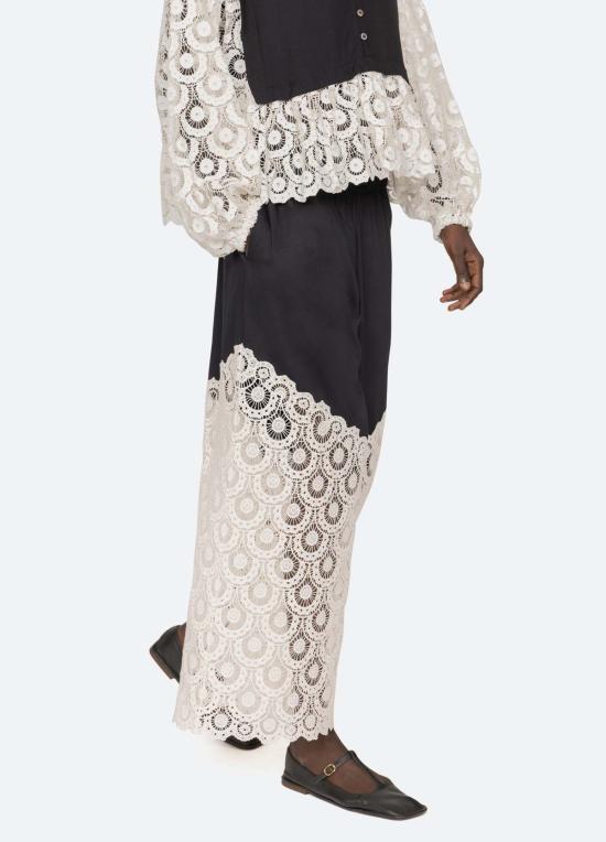  씨뉴욕 스트레이트 팬츠 시 나이 엘리슨 팬츠 블랙 - SEA NY