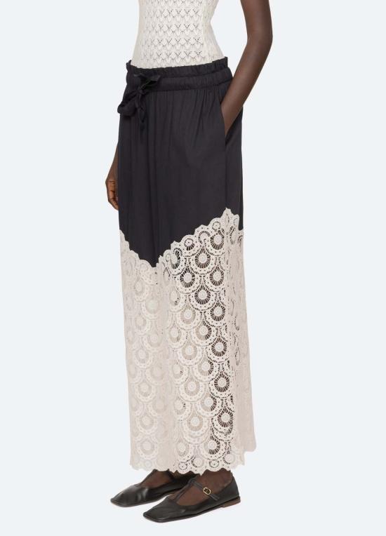  씨뉴욕 스트레이트 팬츠 시 나이 엘리슨 팬츠 블랙 - SEA NY