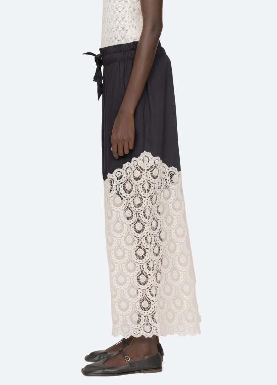  씨뉴욕 스트레이트 팬츠 시 나이 엘리슨 팬츠 블랙 - SEA NY