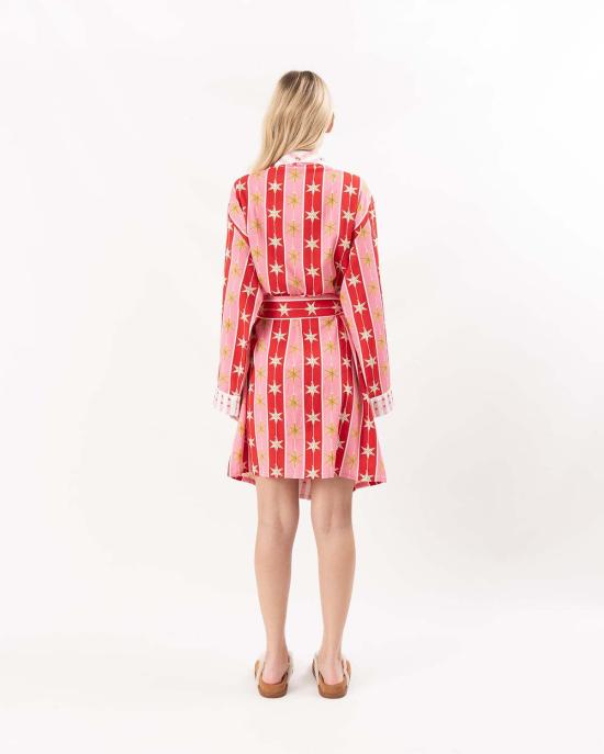  케이티 키메 라운지 웨어 케이티 카임 트리 토퍼 라운지 로브 레드 - KATIE KIME