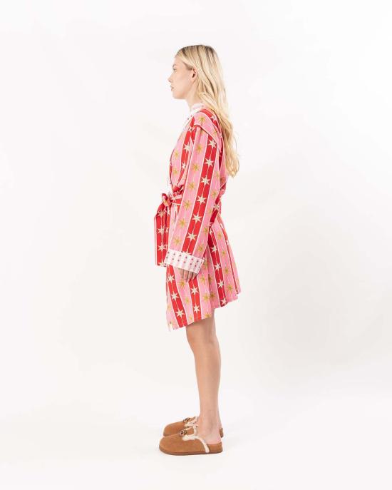  케이티 키메 라운지 웨어 케이티 카임 트리 토퍼 라운지 로브 레드 - KATIE KIME