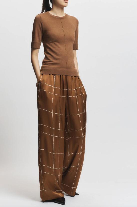  세인트 아트 스트레이트 팬츠 홀시 풀온 프린트 팬츠 진저 - SAINT ART