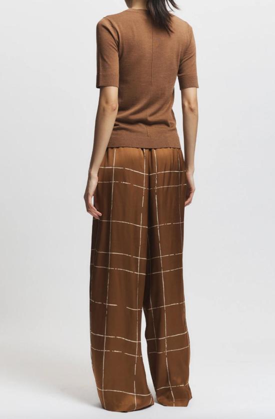  세인트 아트 스트레이트 팬츠 홀시 풀온 프린트 팬츠 진저 - SAINT ART