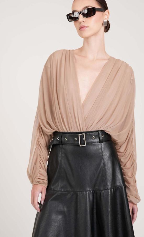  논살란트 레이블 바디수트 티셔츠 논샬런트 라벨 피아 바디수트 토프