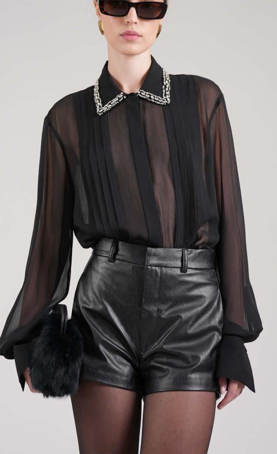  논살란트 레이블 블라우스 논샬런트 라벨 마티니  블랙