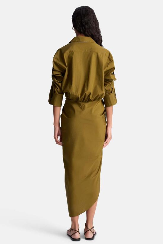  에이엘씨 미디 스커트 A.L.C. 로즈 드레이프 코튼 - A.L.C.