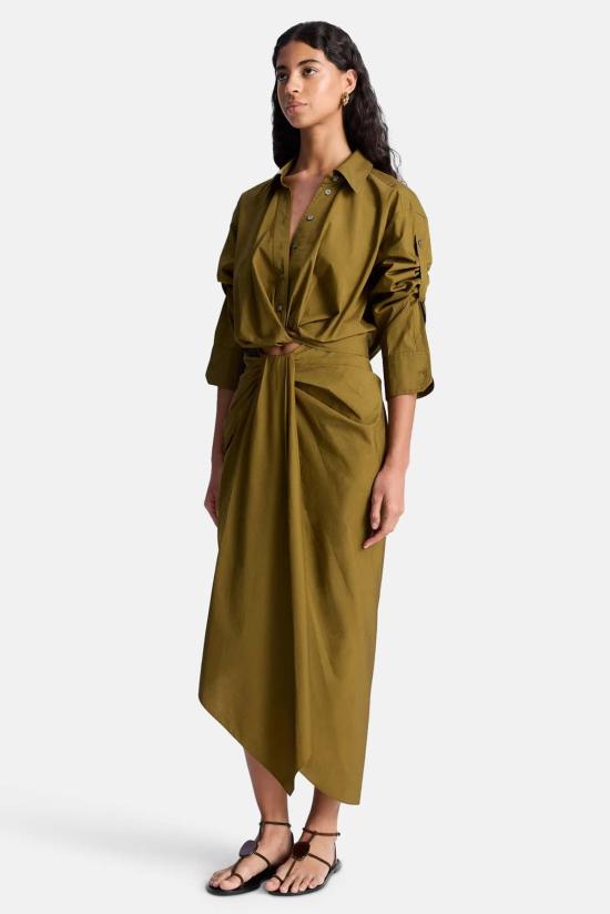  에이엘씨 미디 스커트 A.L.C. 로즈 드레이프 코튼 - A.L.C.