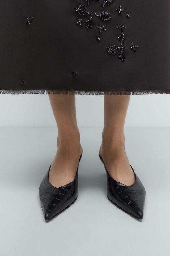  코데라 뮬/슬리퍼 Cordera 가죽 포인티 뮬 악어 - CORDERA