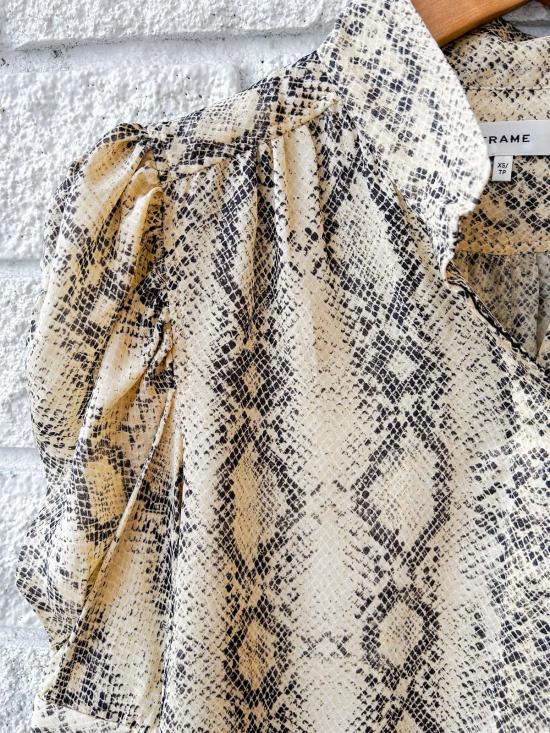  프레임 셔츠 더 스네이크 질리언 탑 캐멀 멀티 - FRAME