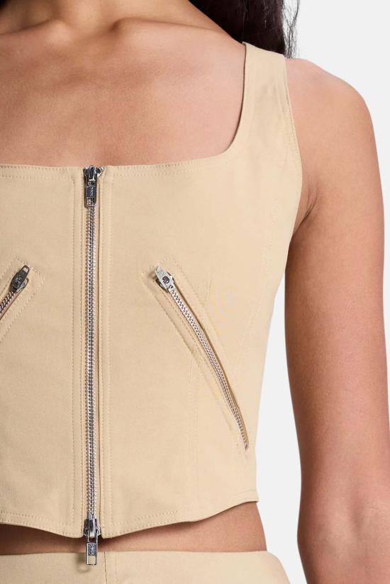  에이엘씨 민소매 티셔츠 A.L.C. Dea 유틸리티 지퍼 크롭 탱크 탑 - A.L.C.