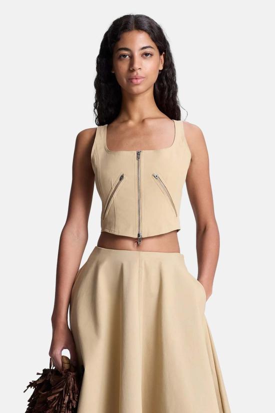  에이엘씨 민소매 티셔츠 A.L.C. Dea 유틸리티 지퍼 크롭 탱크 탑