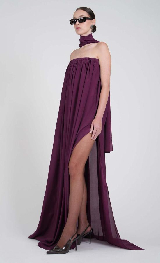  논살란트 레이블 롱 원피스 논캐런트 라벨 말로우 드레스 플럼 - NONCHALANT LABEL