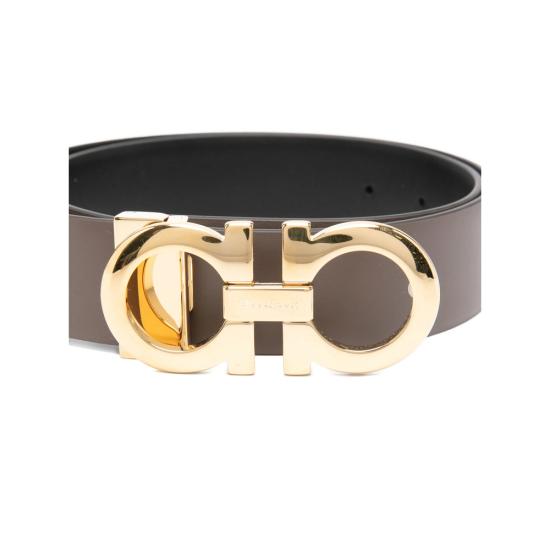 26SS 살바토레 페라가모 가죽 벨트 23A564 0790100 CONER GREY BLACK - SALVATORE FERRAGAMO