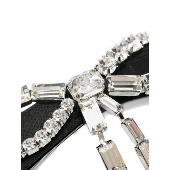 26SS 지미추 헤어 액세서리 CRYSTAL BOW SLIDE XAH BKSIC BLACK SILVER - JIMMY CHOO