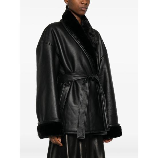 25FW 빅토리아 찬 가죽 자켓 AW25012BL BLACK - VIKTORIA CHAN