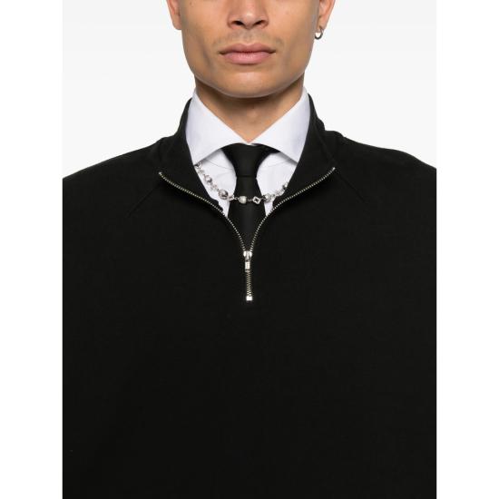 25FW 윌리 차바리아 집업 니트 WCJSY0108 001 BLACK BLACK BLUE - WILLY CHAVARRIA