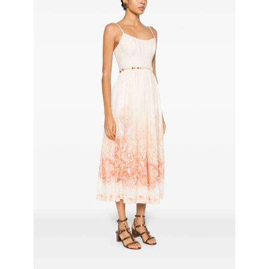 26SS 짐머만 롱 원피스 6881DRS262 CORAL WHITE PINK - ZIMMERMANN