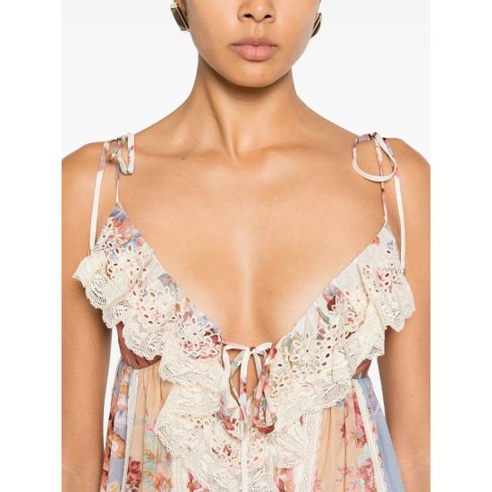 26SS 짐머만 미디 원피스 5771DRS261 SPLIC NEUTRALS - ZIMMERMANN