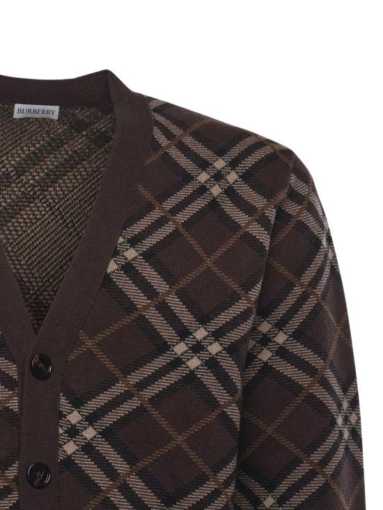 25FW 버버리 체크 울 캐시미어 가디건 8115705 B2412 TRUFFLE IP CHECK - BURBERRY