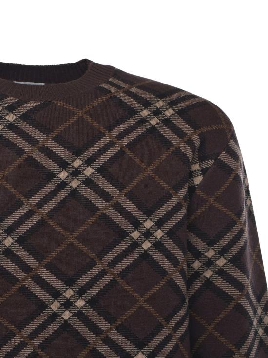 25FW 버버리 체크 울 캐시미어 블랜드 스웨터 8115704 B2412 TRUFFLE IP CHECK - BURBERRY