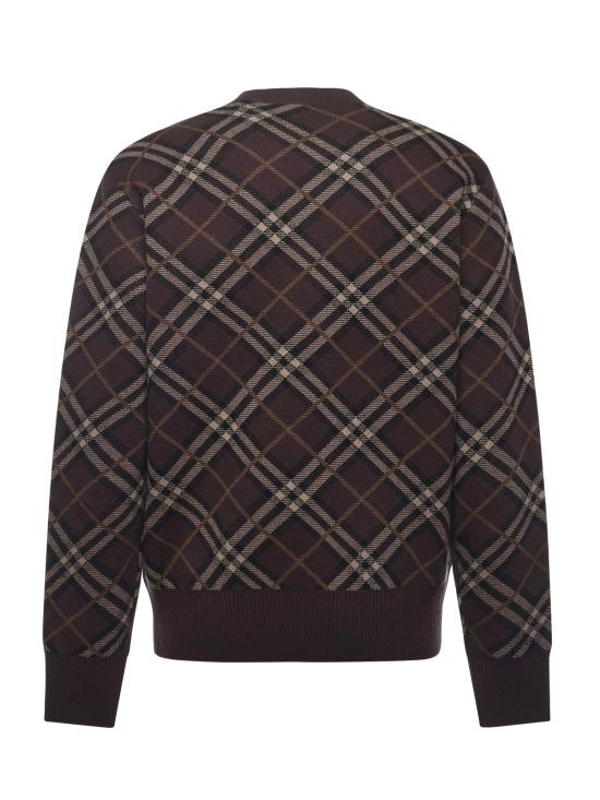 25FW 버버리 체크 울 캐시미어 블랜드 스웨터 8115704 B2412 TRUFFLE IP CHECK - BURBERRY