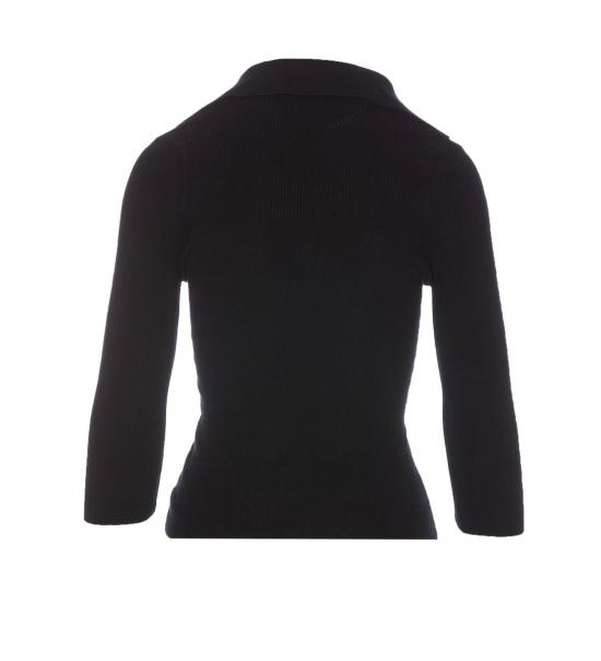 25FW 비비안웨스트우드 MARINA 마리나 오브 자수 폴로 스웨터 18030040 Y001VN401 Black - VIVIENNE WESTWOOD