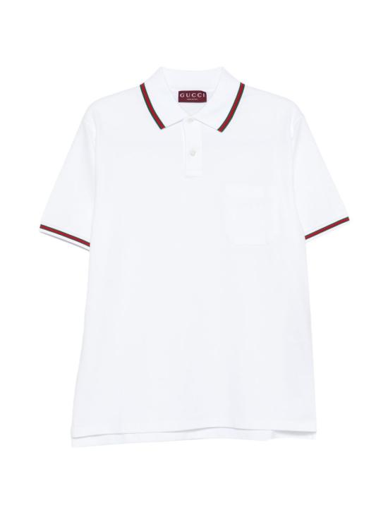 25FW 구찌 코튼 폴로 셔츠 795174 XJEOX9692 White