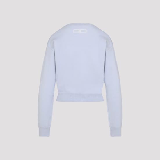 25FW 발렌시아가 로고 인타르시아 스웨터 850046 T1760 Blue - BALENCIAGA