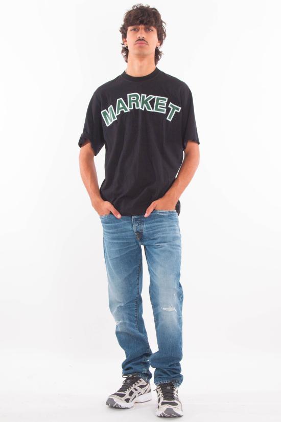 25FW 마켓 반팔 티셔츠 F5MKMATH015 110 Black - MARKET