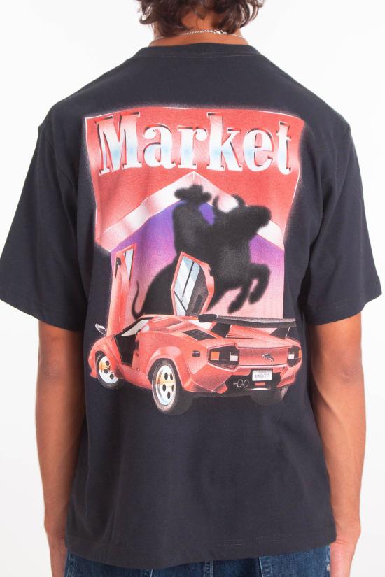 25FW 마켓 반팔 티셔츠 F5MKMATH023 950 Black - MARKET