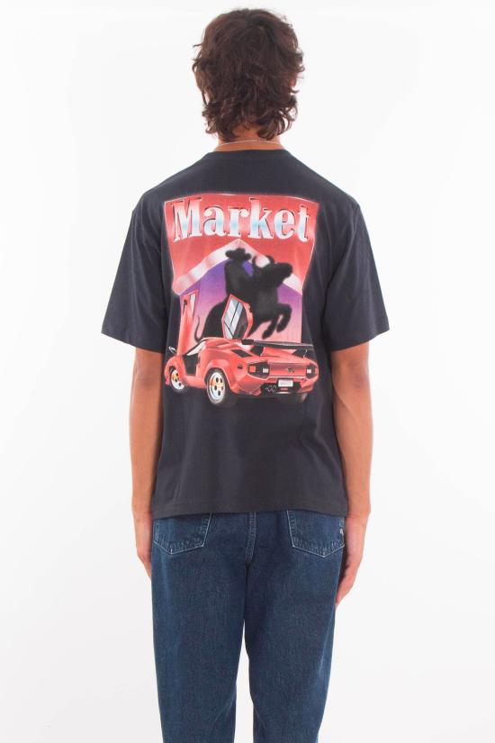 25FW 마켓 반팔 티셔츠 F5MKMATH023 950 Black - MARKET