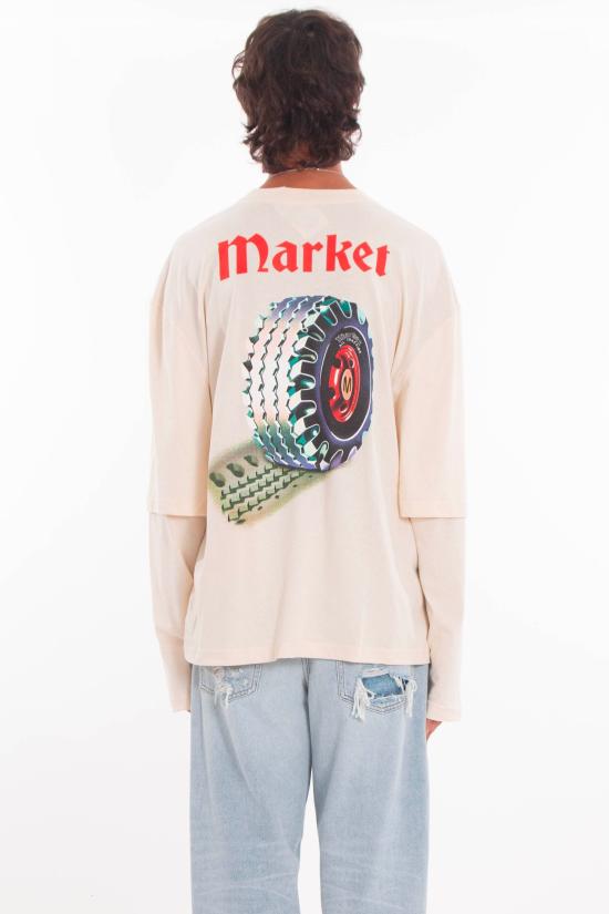 25FW 마켓 반팔 티셔츠 F5MKMATH016 012 White - MARKET