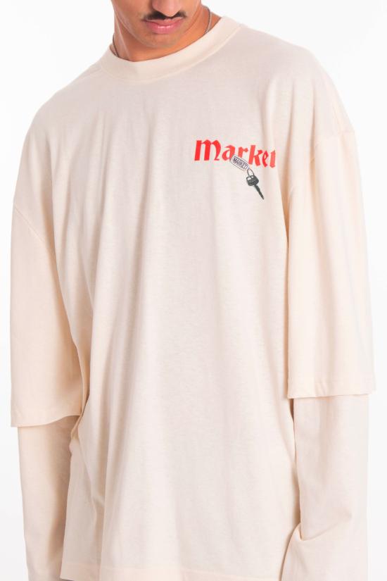 25FW 마켓 반팔 티셔츠 F5MKMATH016 012 White - MARKET