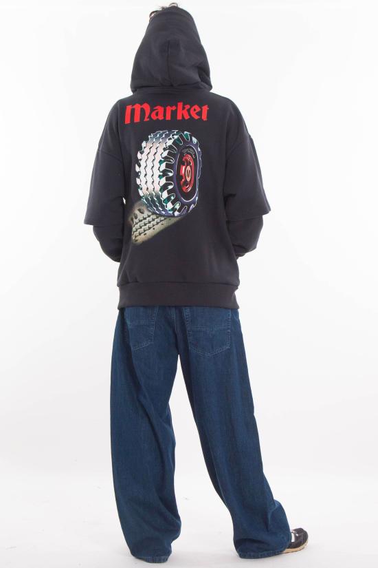 25FW 마켓 긴팔 티셔츠 F5MKMAHS017 950 Black - MARKET